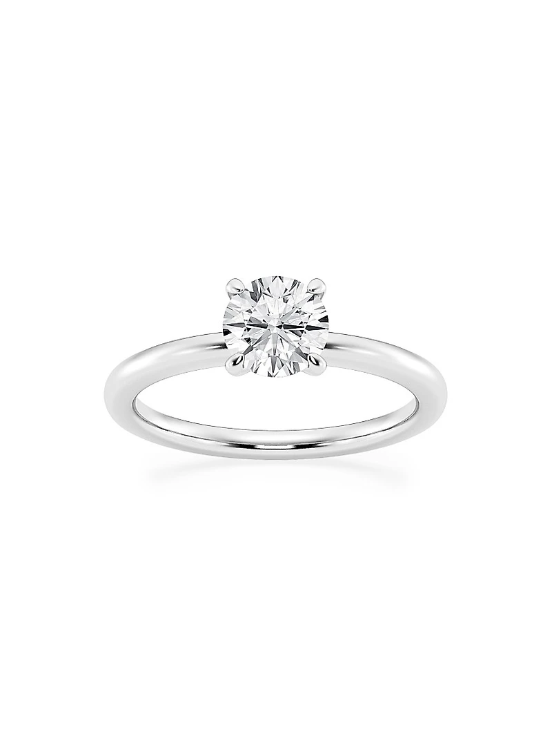 14K White Gold & Round Lab-Grown Diamond Solitaire Ring/1.00-5.00 TCW