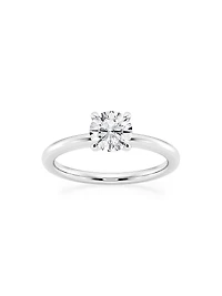 14K White Gold & Round Lab-Grown Diamond Solitaire Ring/1.00-5.00 TCW