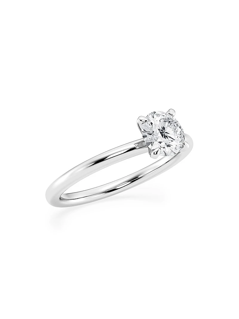 14K White Gold & Round Lab-Grown Diamond Solitaire Ring/1.00-5.00 TCW