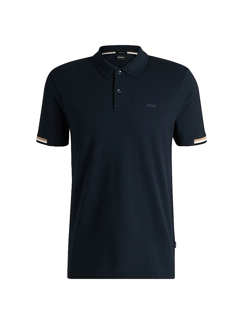 Regular-Fit Polo Shirt with Rubberized Logo