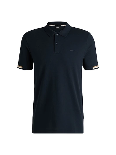 Regular-Fit Polo Shirt with Rubberized Logo