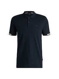 Regular-Fit Polo Shirt with Rubberized Logo