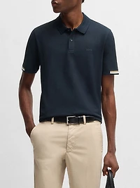 Regular-Fit Polo Shirt with Rubberized Logo