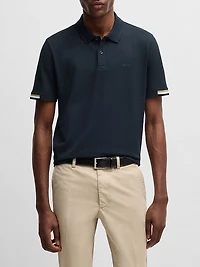 Regular-Fit Polo Shirt with Rubberized Logo