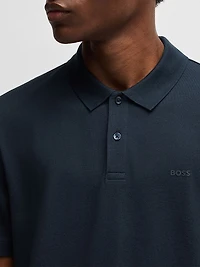 Regular-Fit Polo Shirt with Rubberized Logo