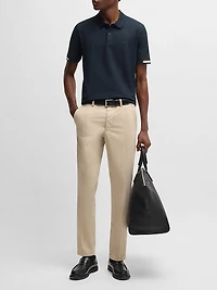 Regular-Fit Polo Shirt with Rubberized Logo