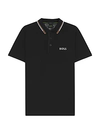 Cotton-Blend Polo Shirt with Contrast Logo