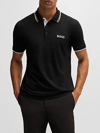 Cotton-Blend Polo Shirt with Contrast Logo