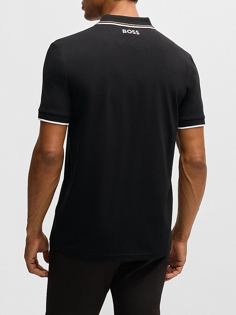 Cotton-Blend Polo Shirt with Contrast Logo