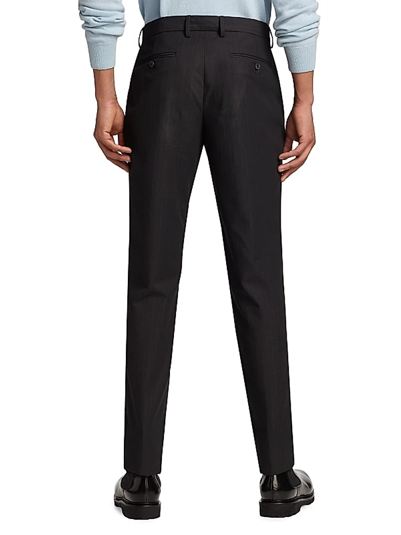 Slim-Fit Pinstriped Trousers