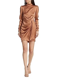 Draped Silk Minidress