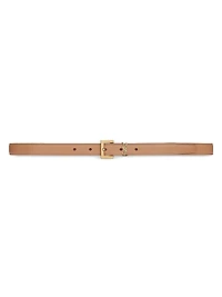 Cassandre Thin Belt with Square Buckle Vegetable-tanned Leather