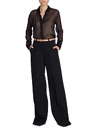 Cassandre Thin Belt with Square Buckle Vegetable-tanned Leather