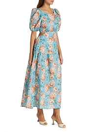 Josette Lace-Up Back Midi-Dress