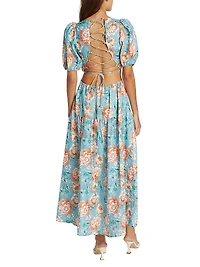 Josette Lace-Up Back Midi-Dress