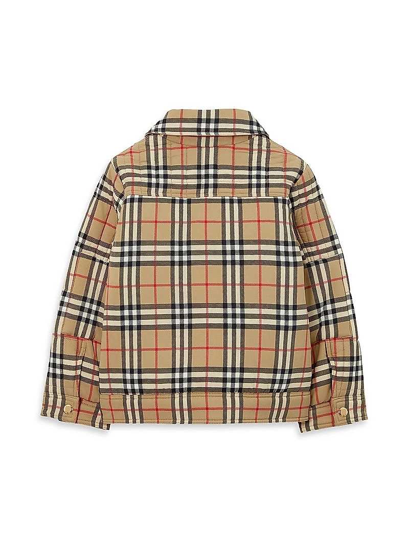Little Kid's & Kid's Check Quilted Jacket
