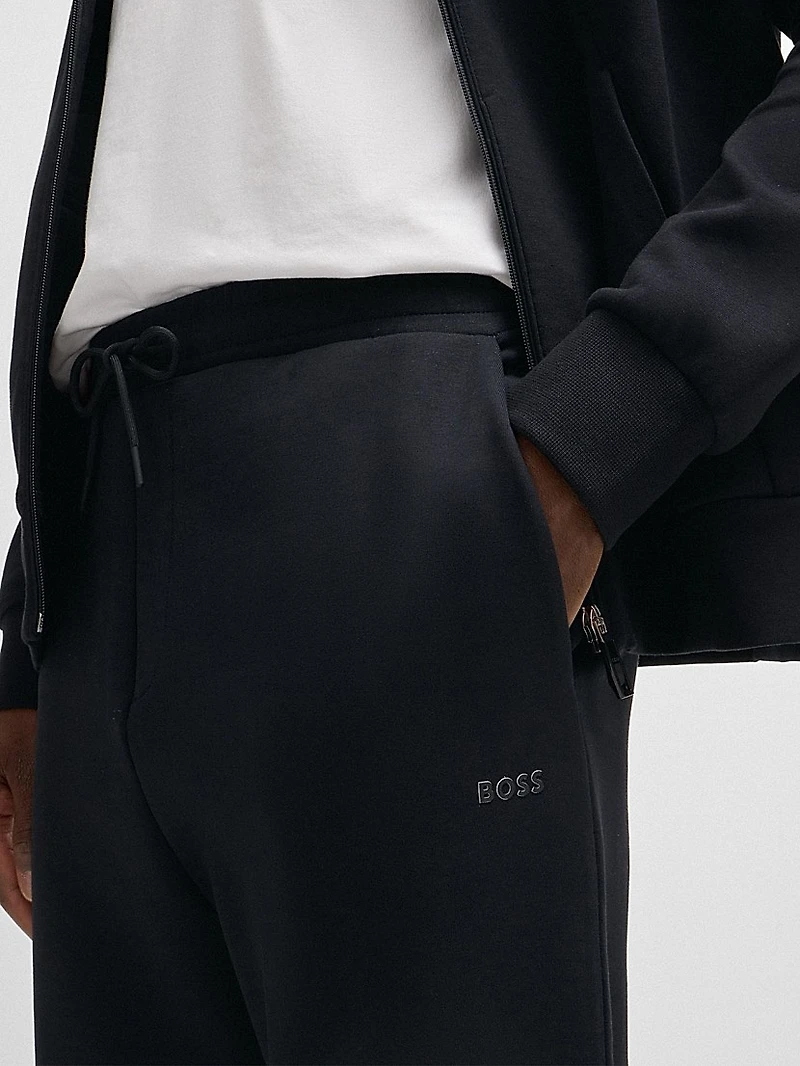 Stretch-Cotton Tracksuit Bottoms with Logo Print