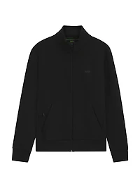 Stretch-Cotton Zip-Up Sweatshirt with Logo Print