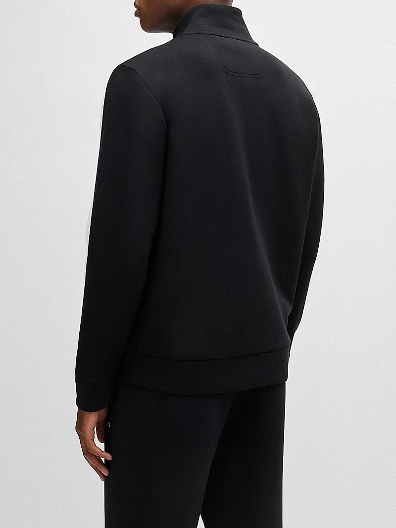 Stretch-Cotton Zip-Up Sweatshirt with Logo Print