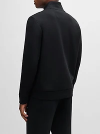 Stretch-Cotton Zip-Up Sweatshirt with Logo Print