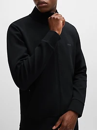 Stretch-Cotton Zip-Up Sweatshirt with Logo Print