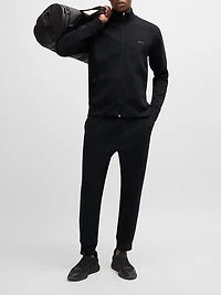 Stretch-Cotton Zip-Up Sweatshirt with Logo Print