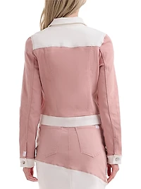 Colorblock Cropped Trucker Jacket