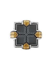 Laconia Sterling Silver, 18K Yellow Gold & Hematite Ring