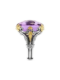 Pythia Sterling Silver, 18K Gold & Amethyst Quartz Ring