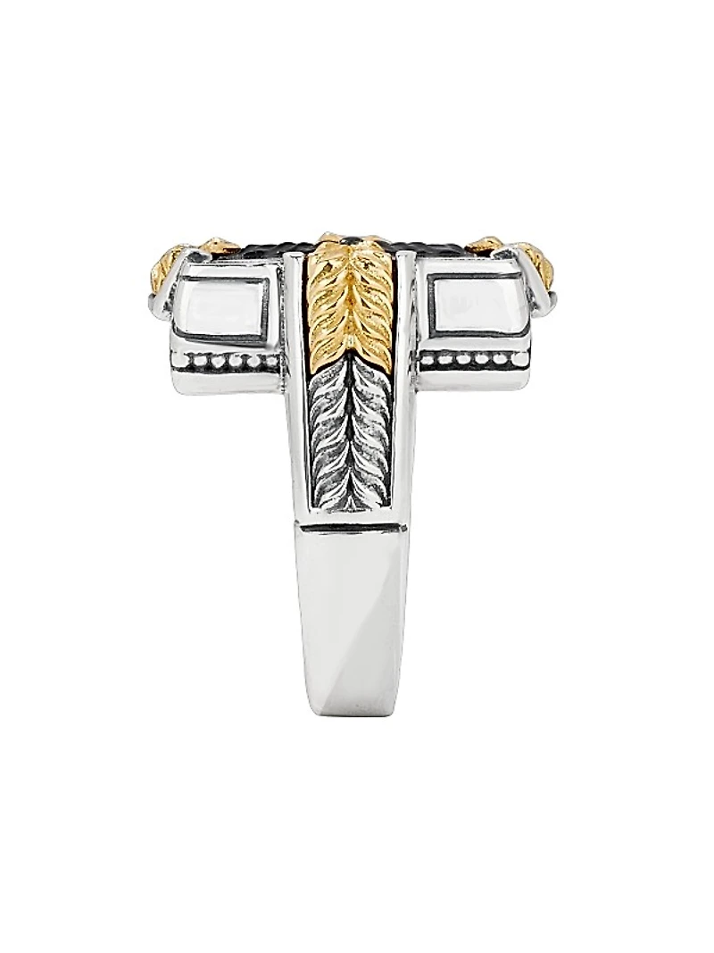 Laconia Sterling Silver, 18K Yellow Gold & Onyx Ring