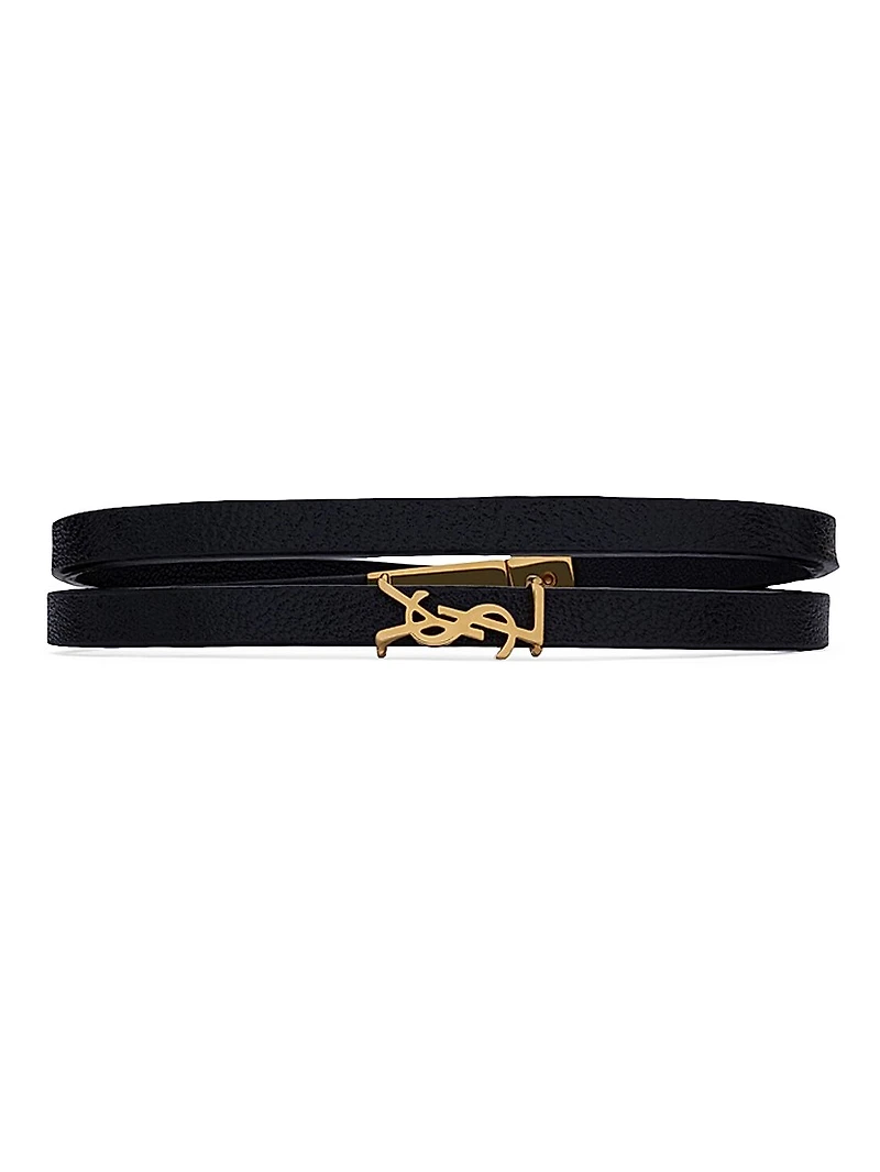 Opyum Double Wrap Bracelet in Leather and Metal