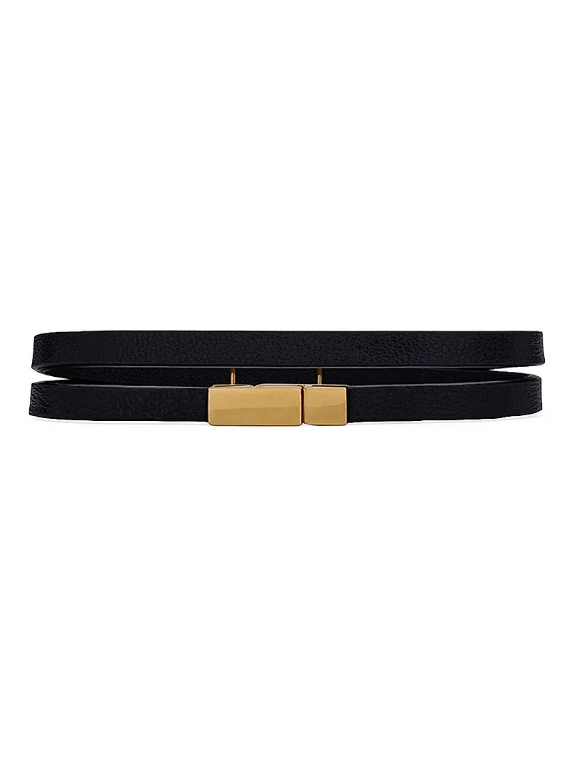 Opyum Double Wrap Bracelet in Leather and Metal