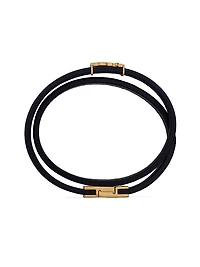 Opyum Double Wrap Bracelet in Leather and Metal