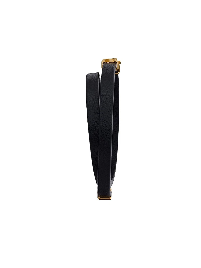 Opyum Double Wrap Bracelet in Leather and Metal