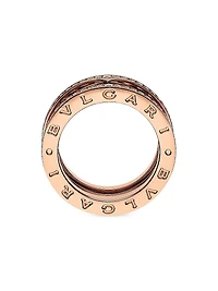 B.ZERO1 18K Rose Gold & Diamond Two-Band Ring