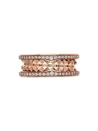 B.ZERO1 18K Rose Gold & Diamond Two-Band Ring