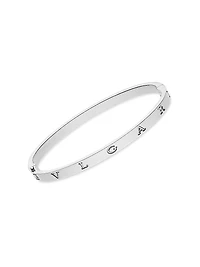 B.zero1 18K White Gold Logo Bangle Bracelet