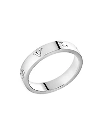 B.zero1 18K White Gold Logo Ring