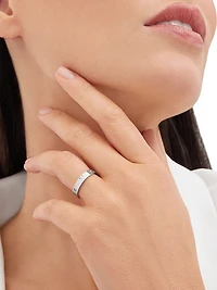 B.zero1 18K White Gold Logo Ring