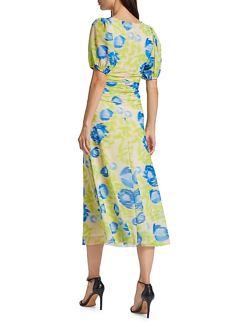 Crisscross Mesh Midi-Dress