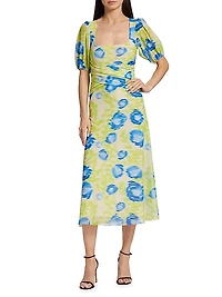 Crisscross Mesh Midi-Dress
