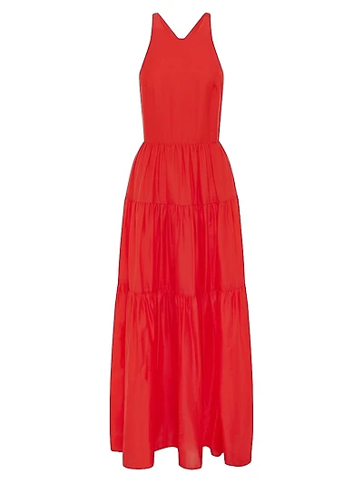 Emmeline Silk-Blend Tiered Maxi Dress