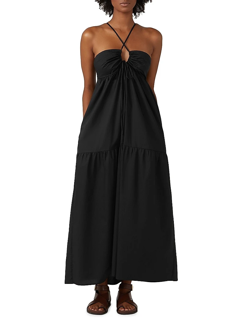 Hana Cross-Over Keyhole Maxi Dress