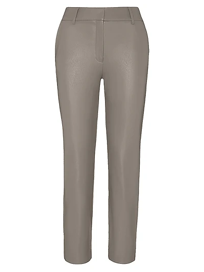 Cropped Faux Leather Pants