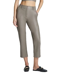 Cropped Faux Leather Pants