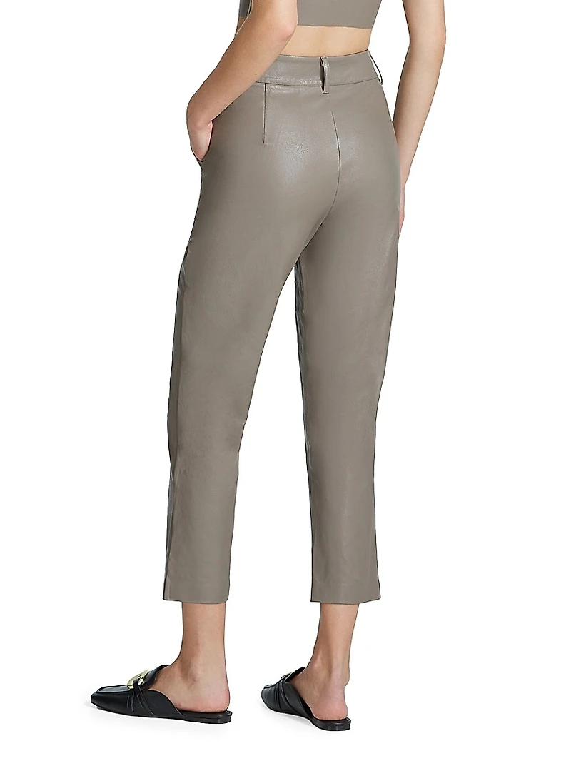 Cropped Faux Leather Pants