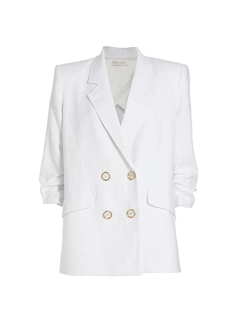 Gianna Double-Breasted Twill Blazer