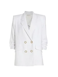 Gianna Double-Breasted Twill Blazer