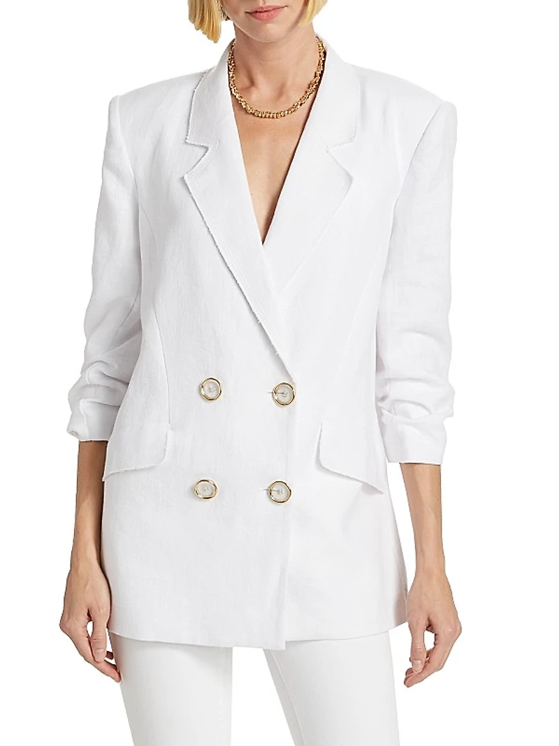Gianna Double-Breasted Twill Blazer