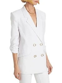 Gianna Double-Breasted Twill Blazer